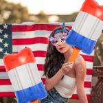 5Pcs Popsicle Foil Balloons, Red White Blue Balloons for Summer Birthday Party Memorial Day 4th of July Party Decorations Supplies