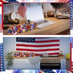 Glooglitter 4th of July Wooden Tabletop Lighted Decoration Independence Day Sign LED Patriotic Centerpiece Wood Plaque Free Standing Wooden Sign for 250th Anniversary Memorial Day Table Party