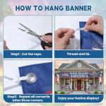 Tingjoo 250th-Anniversary God Bless America Banner 118 x 20 Inch 4th of July Outdoor Decor Large 250th Anniversary Banner USA Anniversary Yard Sign Patriotic Decor for Porch Balcony Backyard Garden