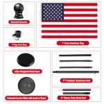 SENZHIYI Indoor Telescoping Flag Pole with Base 6FT-8FT,Aluminum Commercial Indoor Flagpole with Black Ball Top Finial,Heavy Duty Indoor Flag Pole Kit for Office School City Hall Black 2Pack