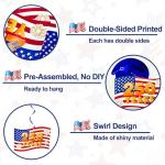 40 Pcs USA 250th Anniversary 4th of July Decorations Patriotic Party Supplies, Fourth of July Hanging Swirls with Americans Flag/Stars, Red White and Blue July 4th Independence Day Hanging Decorations