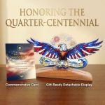 America 250th Anniversary Decorations, Eagle Acrylic Tabletop Sign with Wooden Base, Patriotic Table Decor, 4th of July 250th Decorations, 250 Anniversary USA Merchandise, Us Citizenship Gift Ideas