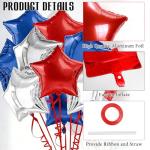 Red White and Blue Star Balloons 15pcs 18Inch 4th of July Balloons Fourth of July Patriotic Balloon Metallic Star Shape Foil Balloon for 4th of July Memorial Day Patriotic Independence Day Party Decor