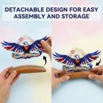 America 250th Anniversary Decorations, Eagle Acrylic Tabletop Sign with Wooden Base, Patriotic Table Decor, 4th of July 250th Decorations, 250 Anniversary USA Merchandise, Us Citizenship Gift Ideas