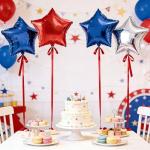 Red White and Blue Star Balloons 15pcs 18Inch 4th of July Balloons Fourth of July Patriotic Balloon Metallic Star Shape Foil Balloon for 4th of July Memorial Day Patriotic Independence Day Party Decor