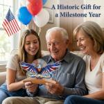 America 250th Anniversary Decorations, Eagle Acrylic Tabletop Sign with Wooden Base, Patriotic Table Decor, 4th of July 250th Decorations, 250 Anniversary USA Merchandise, Us Citizenship Gift Ideas