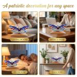 America 250th Anniversary Decorations, Eagle Acrylic Tabletop Sign with Wooden Base, Patriotic Table Decor, 4th of July 250th Decorations, 250 Anniversary USA Merchandise, Us Citizenship Gift Ideas