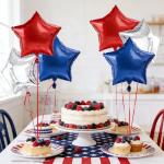 Red White and Blue Star Balloons 15pcs 18Inch 4th of July Balloons Fourth of July Patriotic Balloon Metallic Star Shape Foil Balloon for 4th of July Memorial Day Patriotic Independence Day Party Decor