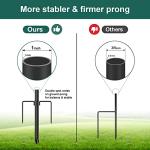 Barcetine Yard Flag Pole for Outside House in Ground - 8.5 ft Tangle Free Stainless Steel Flagpole with 2 Anti-Tip Prong Base,Portable Flag Pole kit with 3x5 American Flag for Outdoor RV Camper,Black