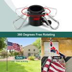 Barcetine Yard Flag Pole for Outside House in Ground - 8.5 ft Tangle Free Stainless Steel Flagpole with 2 Anti-Tip Prong Base,Portable Flag Pole kit with 3x5 American Flag for Outdoor RV Camper,Black
