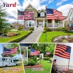 Barcetine Yard Flag Pole for Outside House in Ground - 8.5 ft Tangle Free Stainless Steel Flagpole with 2 Anti-Tip Prong Base,Portable Flag Pole kit with 3x5 American Flag for Outdoor RV Camper,Black