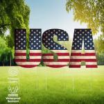 Rustic Large USA United States of America Patriotic Flag Yard Sign Home Decor Lawn Decoration With Stakes Memorial Veteran's Day 4th of July