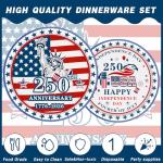4th of July Party Supplies Set, Patriotic Theme Kit for Independence & Election Day Decorations, Includes Plates, Napkins, Cups, Patriotic & 4th of July Party Decorations-20 Guests (Light Blue)