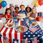 4th of July Party Supplies Set, Patriotic Theme Kit for Independence & Election Day Decorations, Includes Plates, Napkins, Cups, Patriotic & 4th of July Party Decorations-20 Guests (Light Blue)