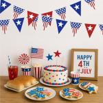 60Ft Patriotic Party Decorations Red Blue White Patriotic Themed Nylon Banner Flag Garland Streamers for USA American 4th of July Independence National Day Birthday Baby Shower Party Decorations