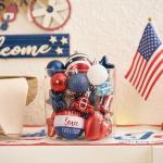 Valery Madelyn 4th of July Tree Decorations for Patriotic Memorial Day Ornaments, 35Pcs Red White Blue Shatterproof Top Hat Star Americana Hanging Ball Decor for Independence Day USA 250th Anniversary