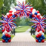 Charnoel 200 Pcs 4th of July Party Decoration 260Q Long Latex Balloons 250th Anniversary USA Patriotic DIY Decoration Red Blue White Balloons for American Patriotic Party Supplies (4th of July)