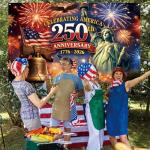 Red White and Blue American 250th Backdrop for Photography 250 Years 250th Anniversary Memorial Day 4th of July Independence Day Banner Patriotic Decorations and Supplies for Home Party-71×43''