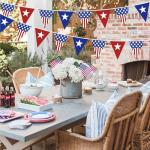 60Ft Patriotic Party Decorations Red Blue White Patriotic Themed Nylon Banner Flag Garland Streamers for USA American 4th of July Independence National Day Birthday Baby Shower Party Decorations