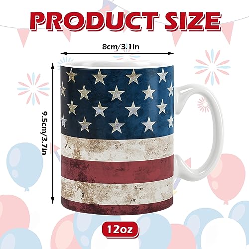 Patriotic 4th of July Ceramic Mugs - Set of 2