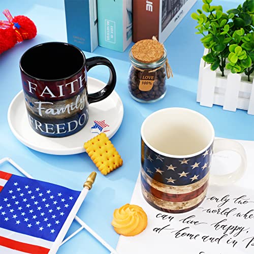 Patriotic 4th of July Ceramic Mugs - Set of 2