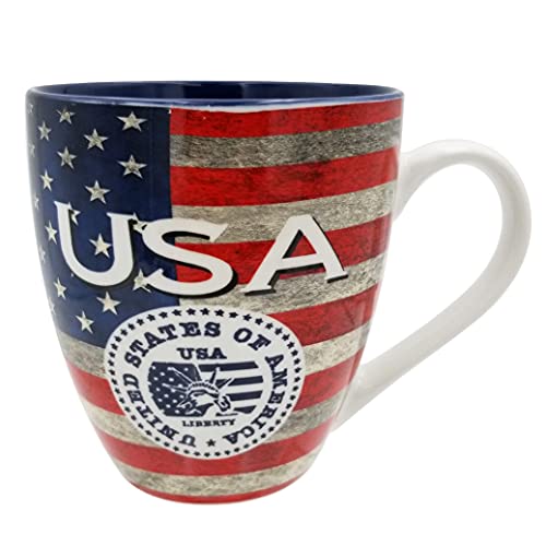 USA Patriotic Mug Set - American Flag Design