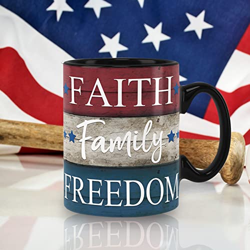 Patriotic 4th of July Ceramic Mugs - Set of 2