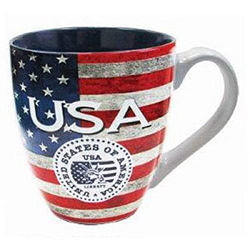 USA Patriotic Mug Set - American Flag Design