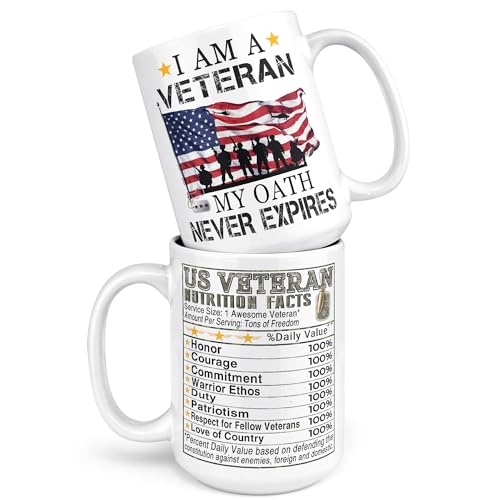 Patriotic Veteran Coffee Mug - 15 Oz