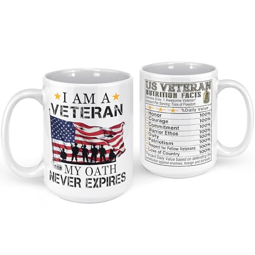 Patriotic Veteran Coffee Mug - 15 Oz