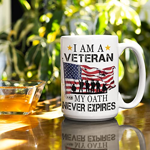Patriotic Veteran Coffee Mug - 15 Oz