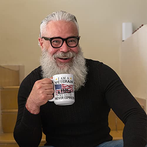 Patriotic Veteran Coffee Mug - 15 Oz