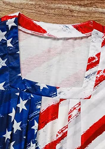 Patriotic Ruffled American Flag Tank Top for Women