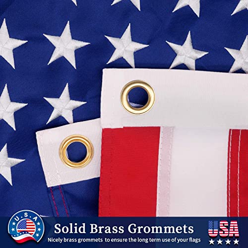 Luxury American Flag with Embroidered Star