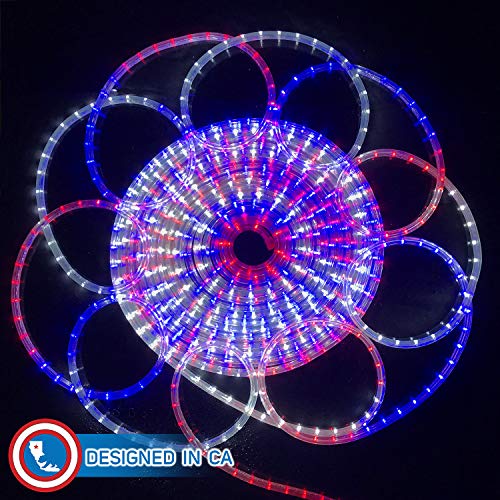 Patriotic LED Rope Lights Kit for July 4th Decoration