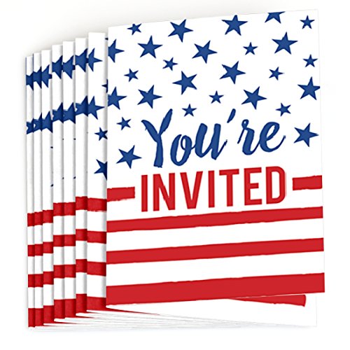 USA Patriotic Party Invitations - 8 Count