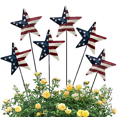 Patriotic Barn Star Garden Stake Decoration