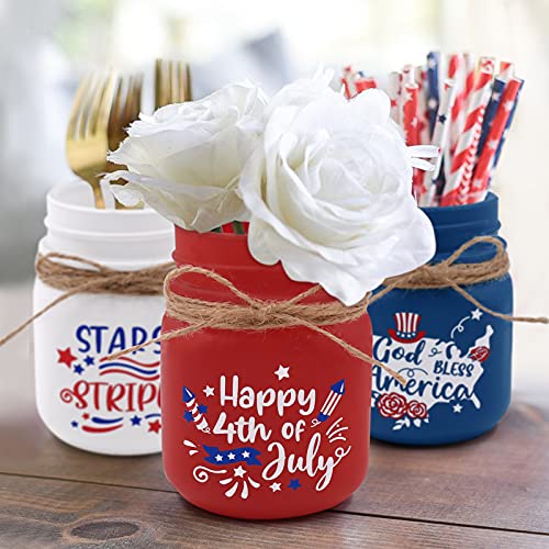 Patriotic Mini Mason Jar Decor Set