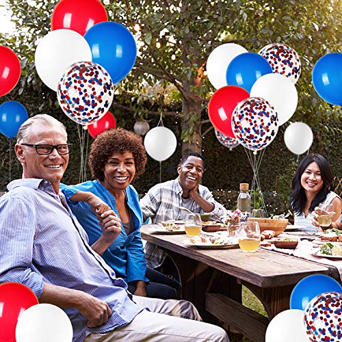 80Pcs Patriotic Balloons with Confetti
