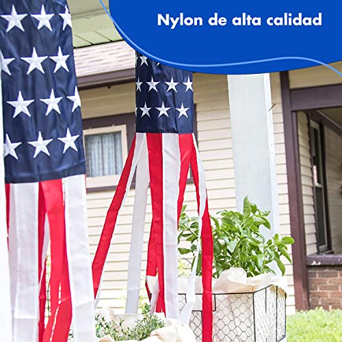 American Flag Windsock Set - Patriotic Outdoor Decor