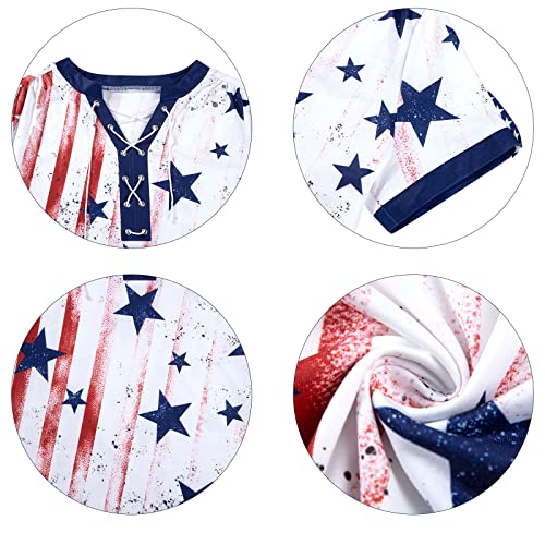 Patriotic Women's V-Neck American Flag T-Shirt