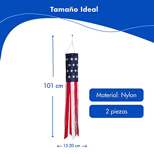 American Flag Windsock Set - Patriotic Outdoor Decor