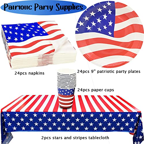 Patriotic Disposable Dinnerware Set - 74 PCS