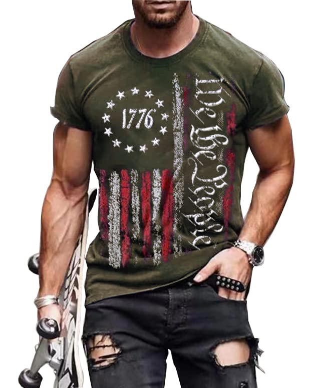 We The People Distressed American Flag Tee
