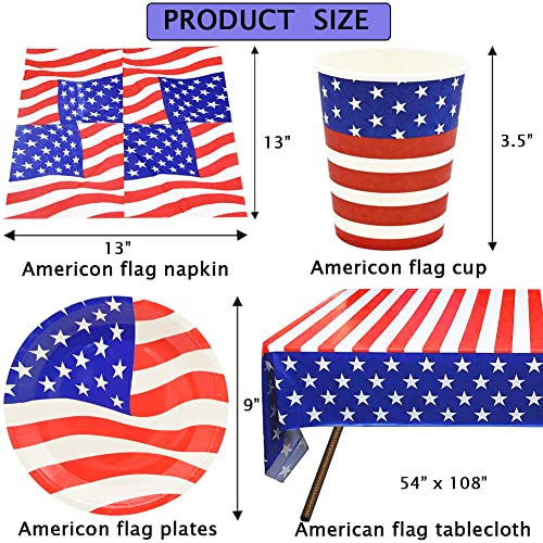 Patriotic Disposable Dinnerware Set - 74 PCS