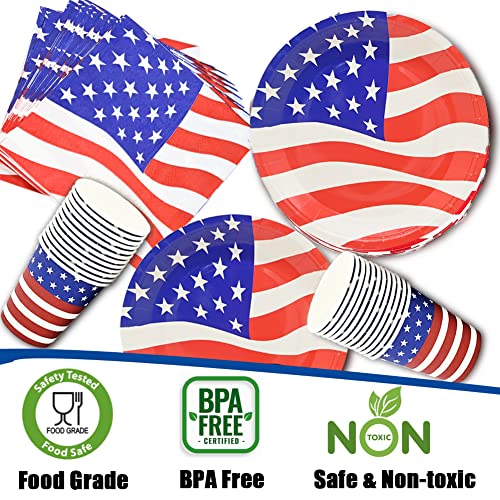 Patriotic Disposable Dinnerware Set - 74 PCS