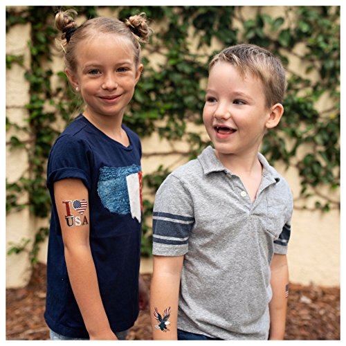 Metallic American Flag Temporary Tattoos
