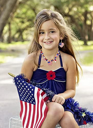 Patriotic Necklace & Earring Set for Women