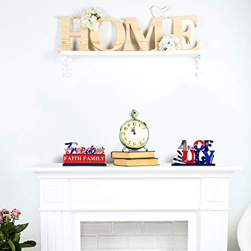 Patriotic Wood Block Table Decor Set