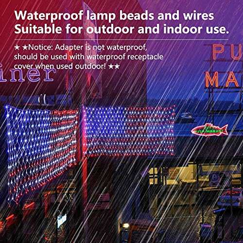 USA Flag Net Lights for Patriotic Holidays
